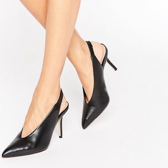 ALDO ‘Minett’ Black Point Slingback Heels - Picture 2 of 16